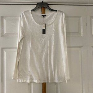 NWT - Talbots Long Sleeve  T-Shirt Top w/Elbow Patch - Sz Large